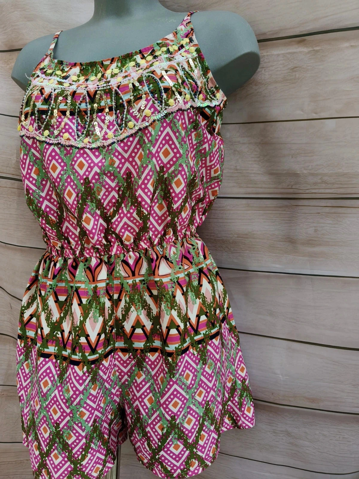 Ethnic print sequin short jumpsuit – Size S (36/38) 💜 – photo 4